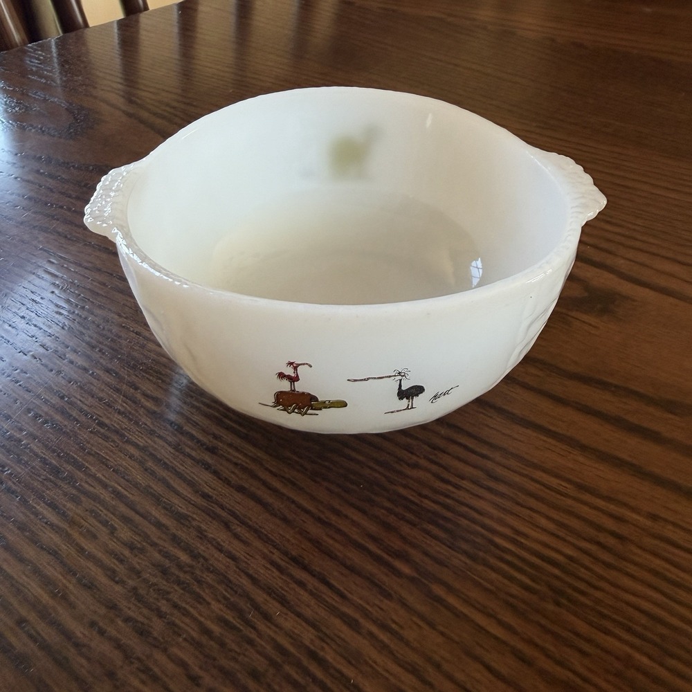 Fire King Anchor Hocking 11oz Grog Bowls Johnny Hart BC Caveman Comic Dino